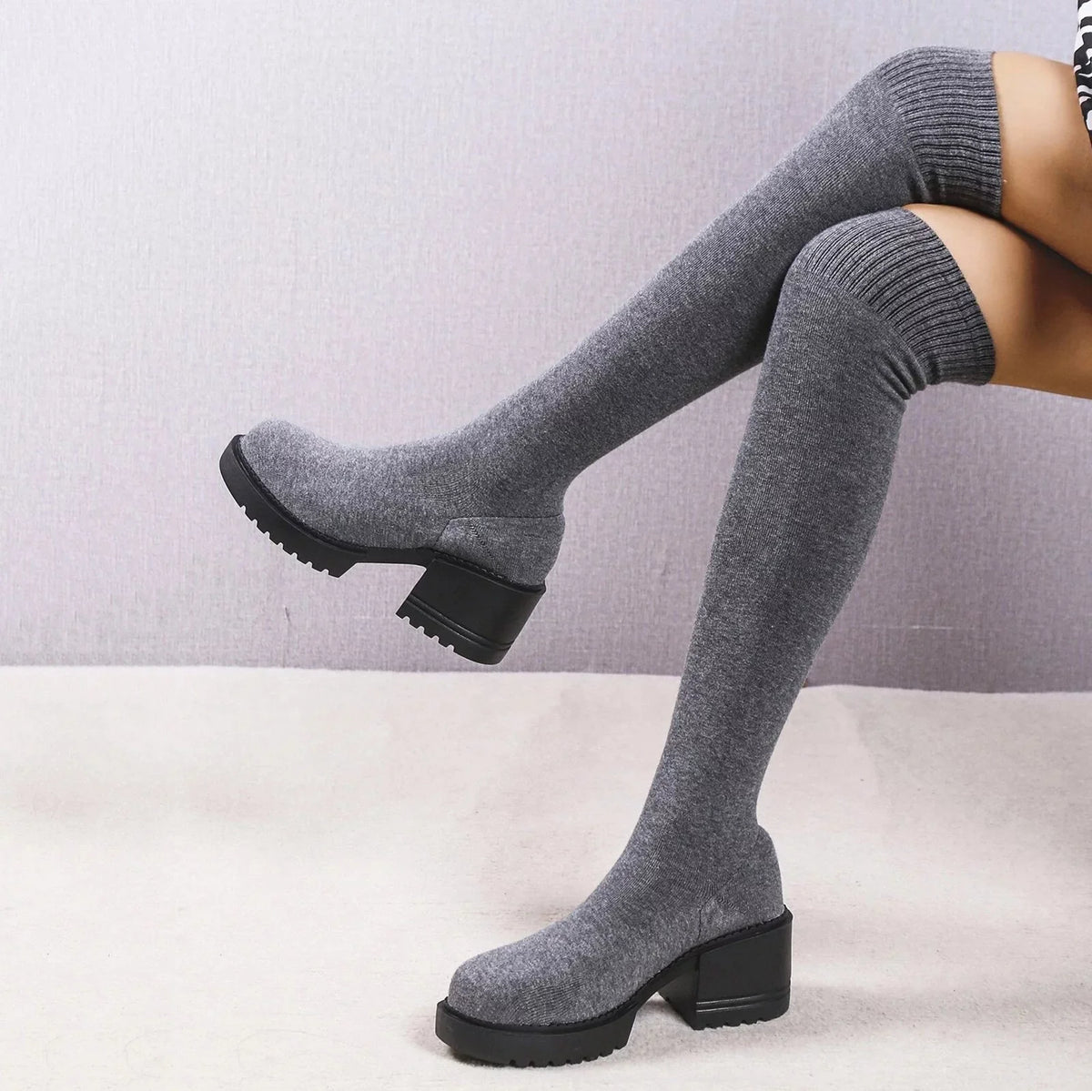 Boots Knee PMUYBHF for Length Snow Waterproof on Boots Boots Buckle 11 Ladies Winter Sock Boots Minimalist Size Work Pull Women Heeled Long Women Boots