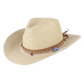 Straw Sun Beige Cowboy Style Hat Packable Brim Floppy Women Trilby Big Western