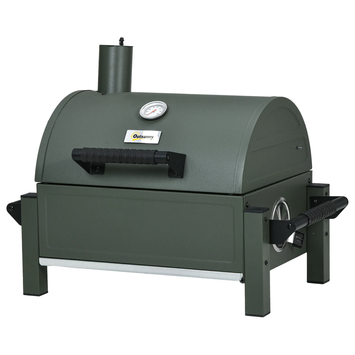 Barbecue, Tabletop Charcoal Green Outsunny Grill Lid, with BBQ Small