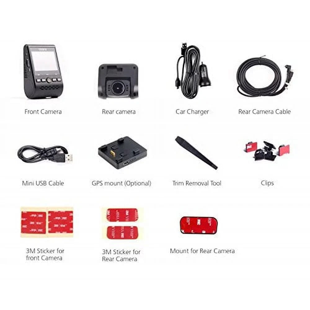 with VIOFO Car 1080p GPS Dash Duo A129 Logger Camera 30fps 2-Channel Full HD