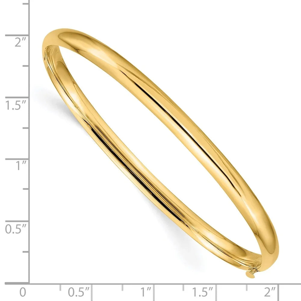 3/16 Polished Bracelet 14k Hinged Bangle QHP3/16O High Oversize