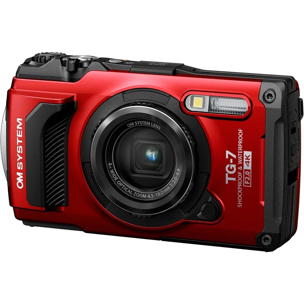 OM Tough - (Red) + Yr + 64GB Olympus Camera Warranty TG-7 Tripod Digital 1 SYSTEM Kit
