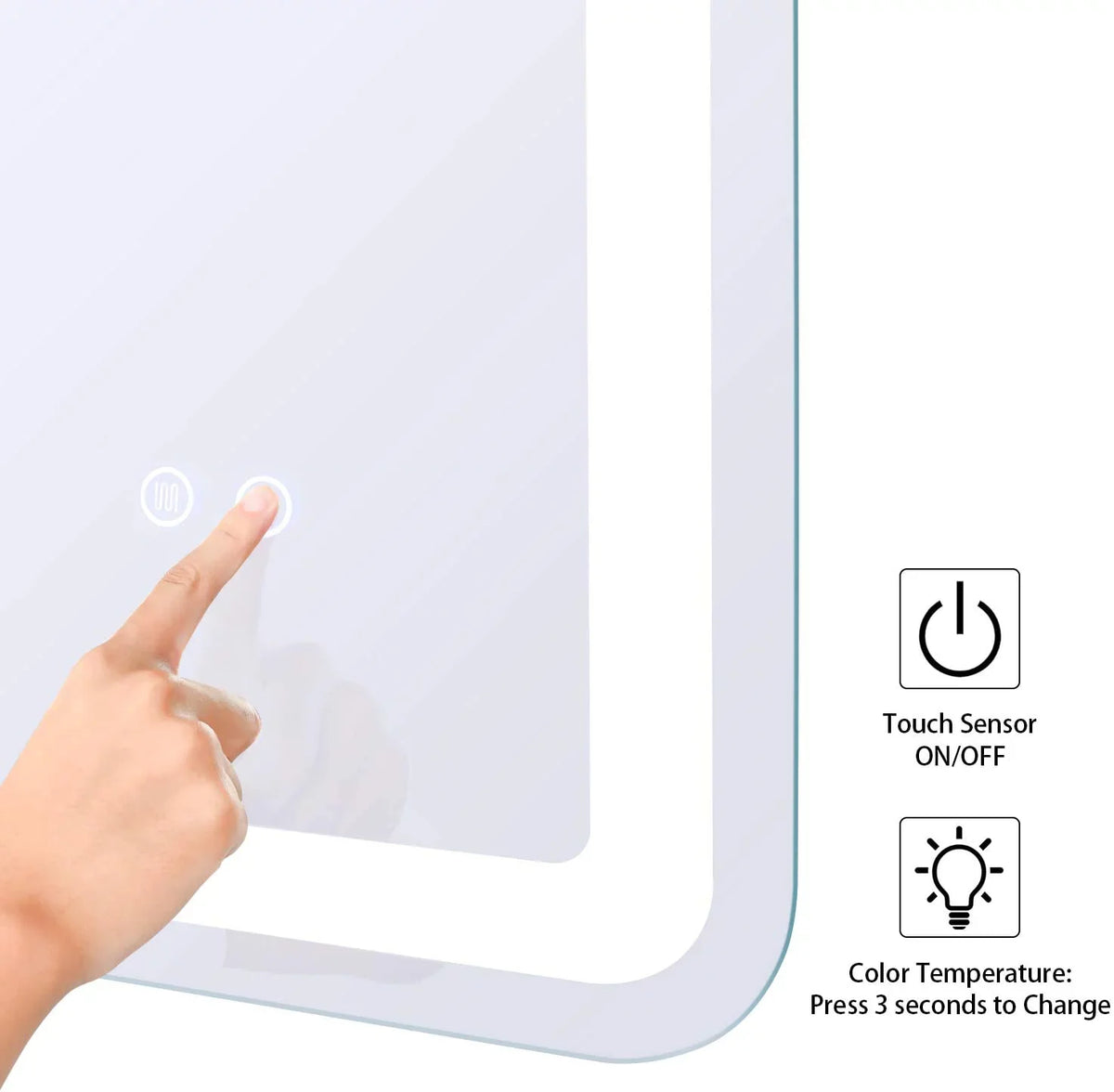 36 Anti-Fog Wall Large with LED Simple Inch x White/Warm Bathroom CoSoTower Light（Horizontal/Vertical）, Dimmable Makeup Vanity Mirror 28 Transparent Deluxe