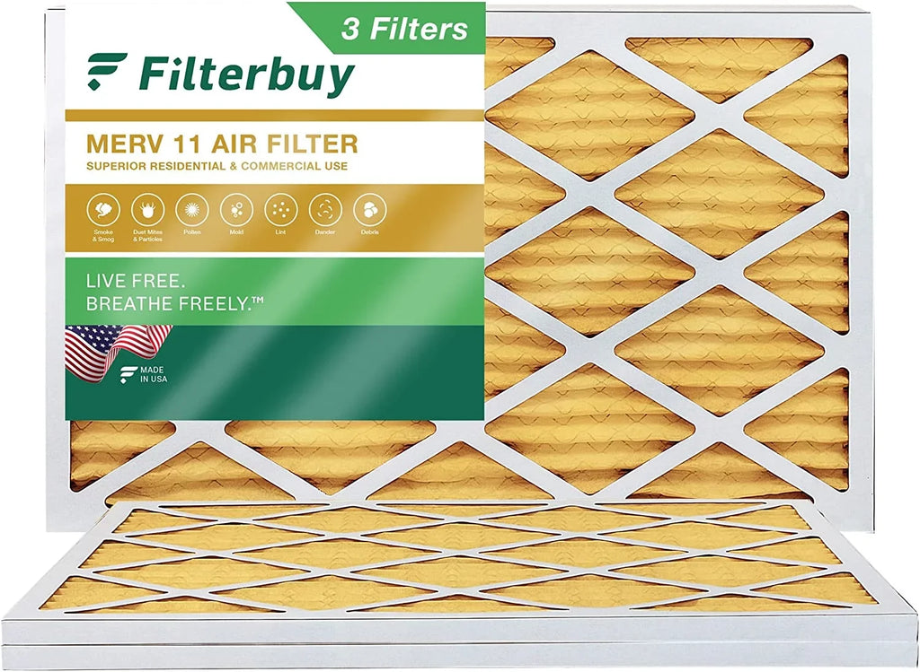 Pleated Filters Air 11 (3-Pack) MERV HVAC Filterbuy 20x36x1 AC Furnace