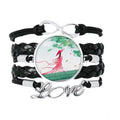Chinese Aquamarine Wristband Style Leather Verlion Watercolor Rope Knitting Accessory Love Twisted Bracelet