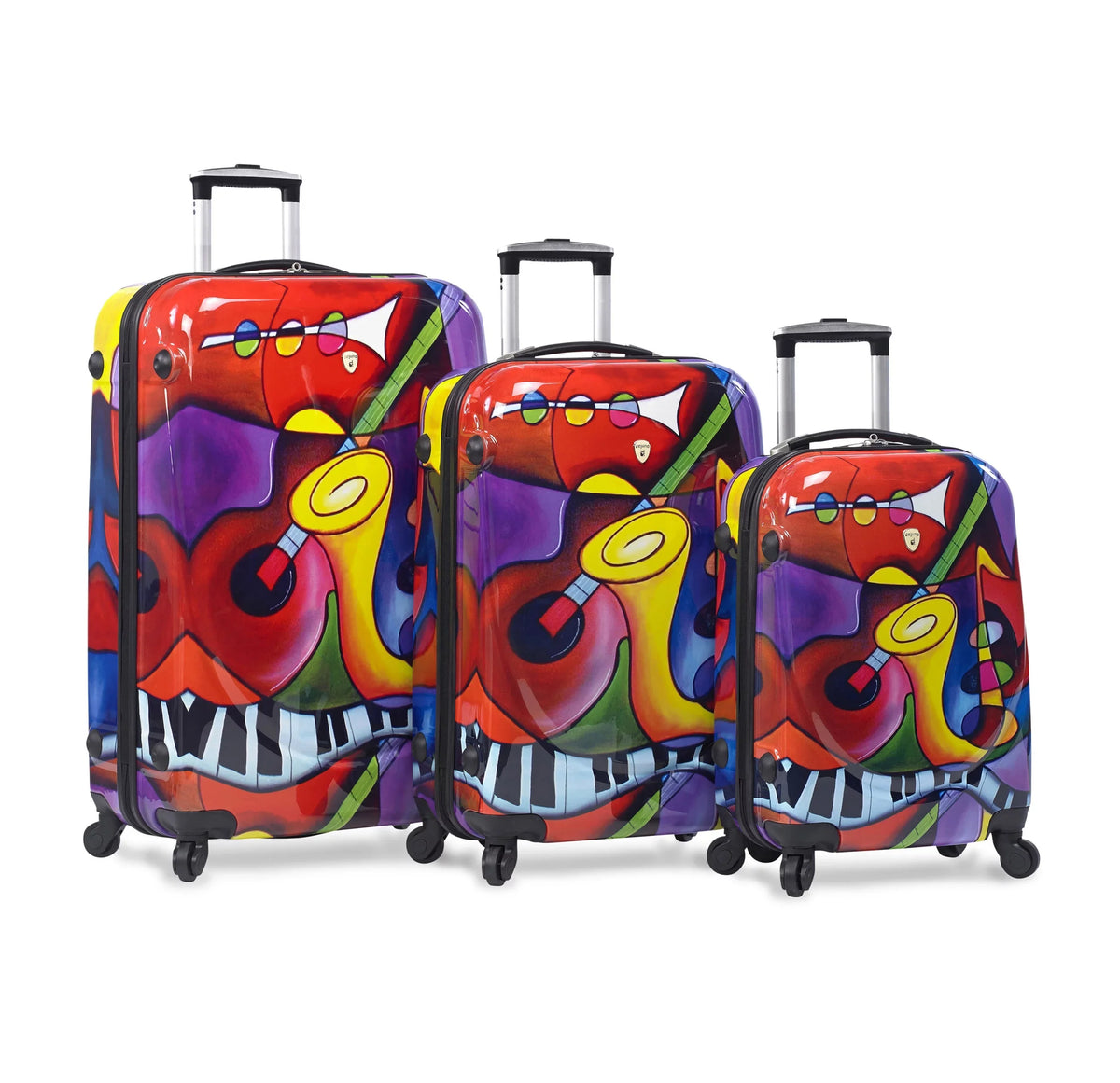 Spinner 3-Piece Lightweight Hardside Dejuno Set Luggage Upright Jazz -
