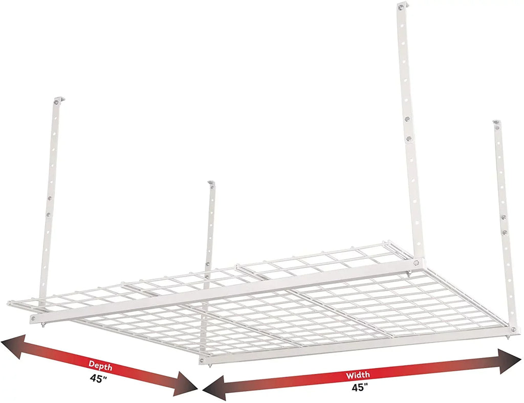 Rack 45-Inch Storage White by Organization 00540 HyLoft Mount Garage Ceiling Overhead System 45-Inch