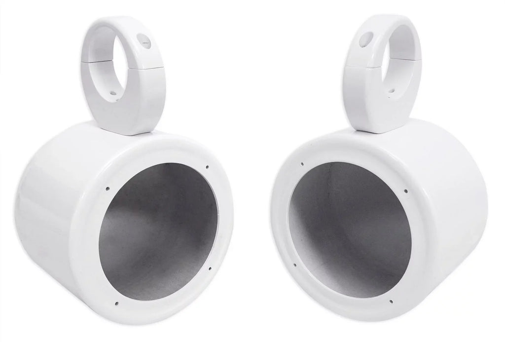 White 2) Pods MAC525W Rockville Swivel Aluminum Speaker Mount 360° Surface 5.25"