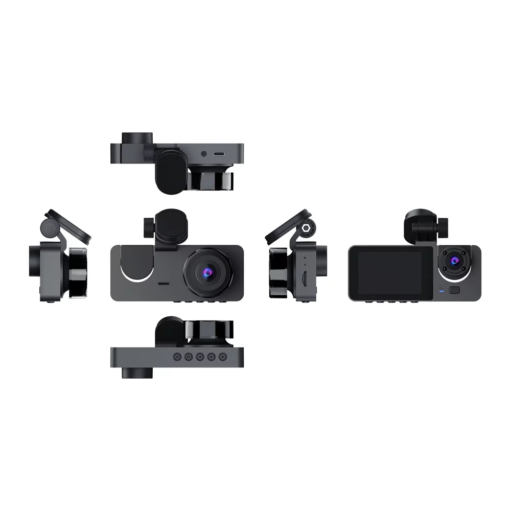 & 1080P & Dashcam Recording Loop Camera DVR Rear Front Night-Vision Shinysix Recorder One-Key Support Driving Lock Inch Detection Inside Dash Camera 2 Motion Screen