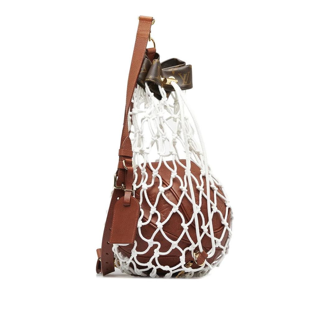 Bag Vuitton Calf Authenticated Unisex Ball Brown Louis Bag Basket (Like LV Pre-Owned New) In Leather NBA Crossbody X