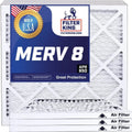 12 | x Pleated King MERV Size: IN Actual 8 | x A/C 12x61.5x1 Furnace Filter | 4-PACK USA HVAC Filters MADE 61.5 Air | .75" Filter