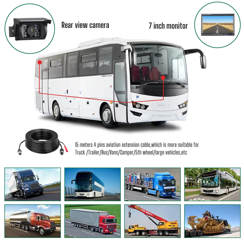 Camera Car for Camera Backup Vehicles Kit, Trucks IR Cars Night Van Vision 7'' Toguard Large Reversing with