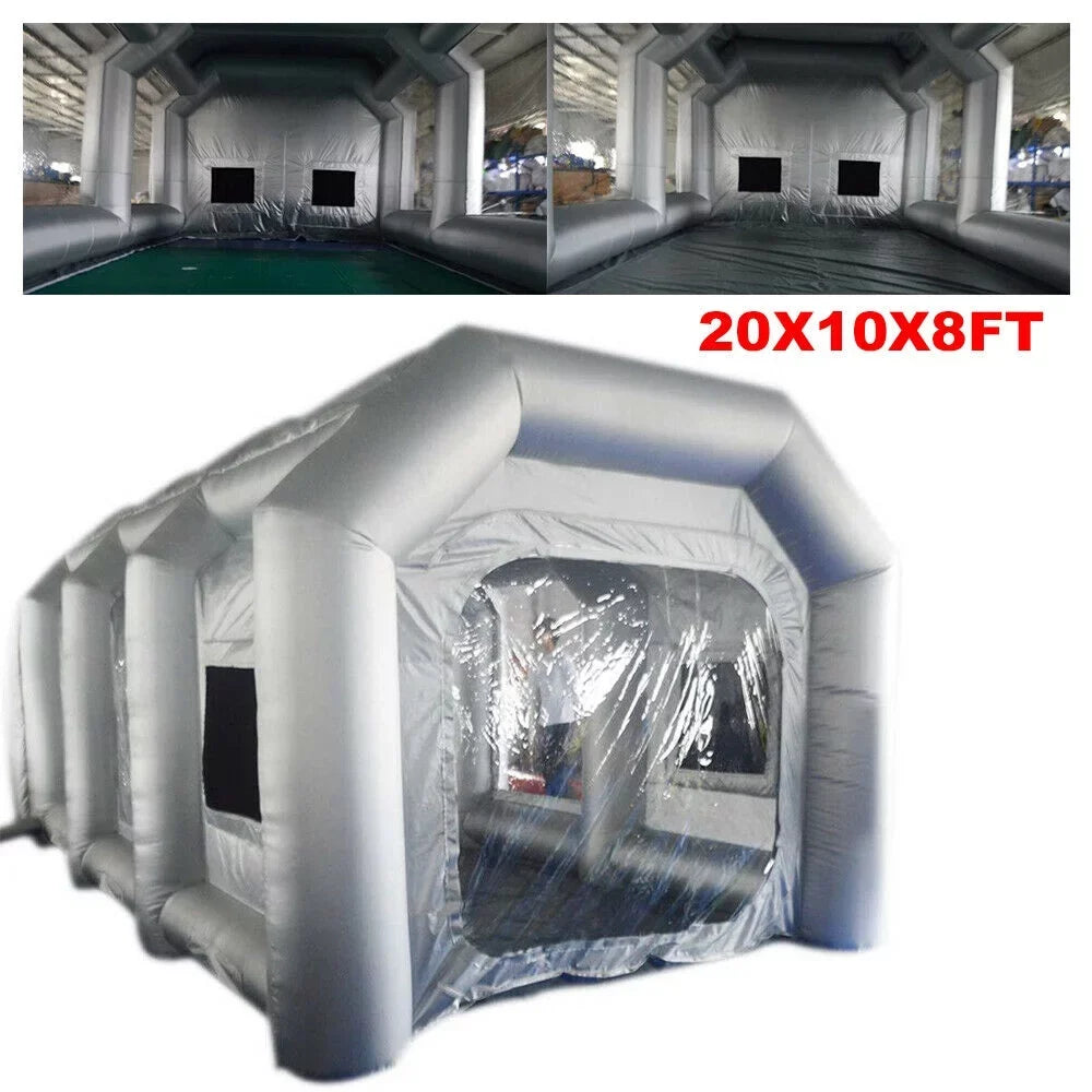 CNCEST Mobile FT Paint Booth Tent Car 20x10x8 Spray Filter Inflatable Booths System Paint 2 Portable USA