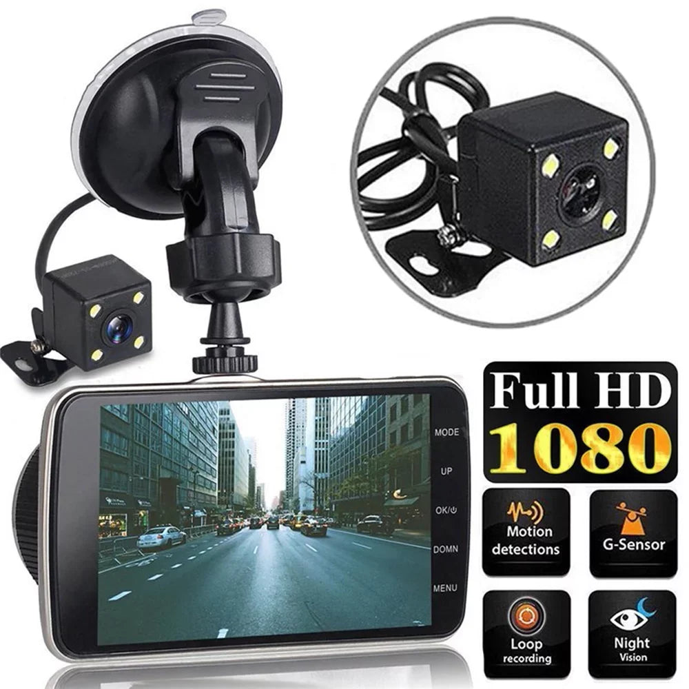 Cam Full Wide 170° Dash Dash Vision Backup Camera Dashboard Night Cam Mabozo Front Camera Dual HD and Recorder Rear,Driving with Angle