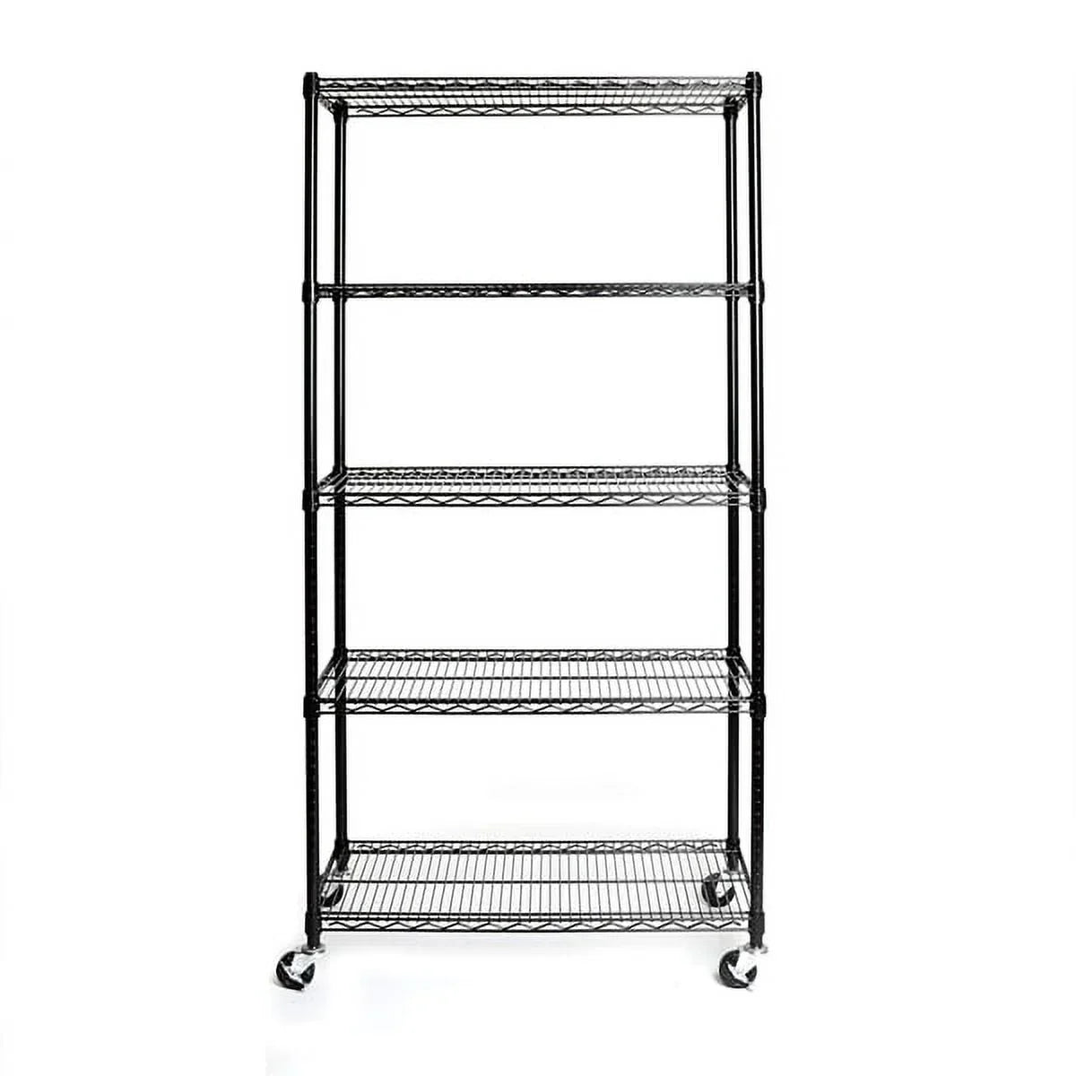 Wheels Fithood with Black Shelving Wire NSF-Certified Steel 5-Tier