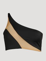 Kamali Mesh Swim Norma Snake Top Bikini Womens One-Shoulder