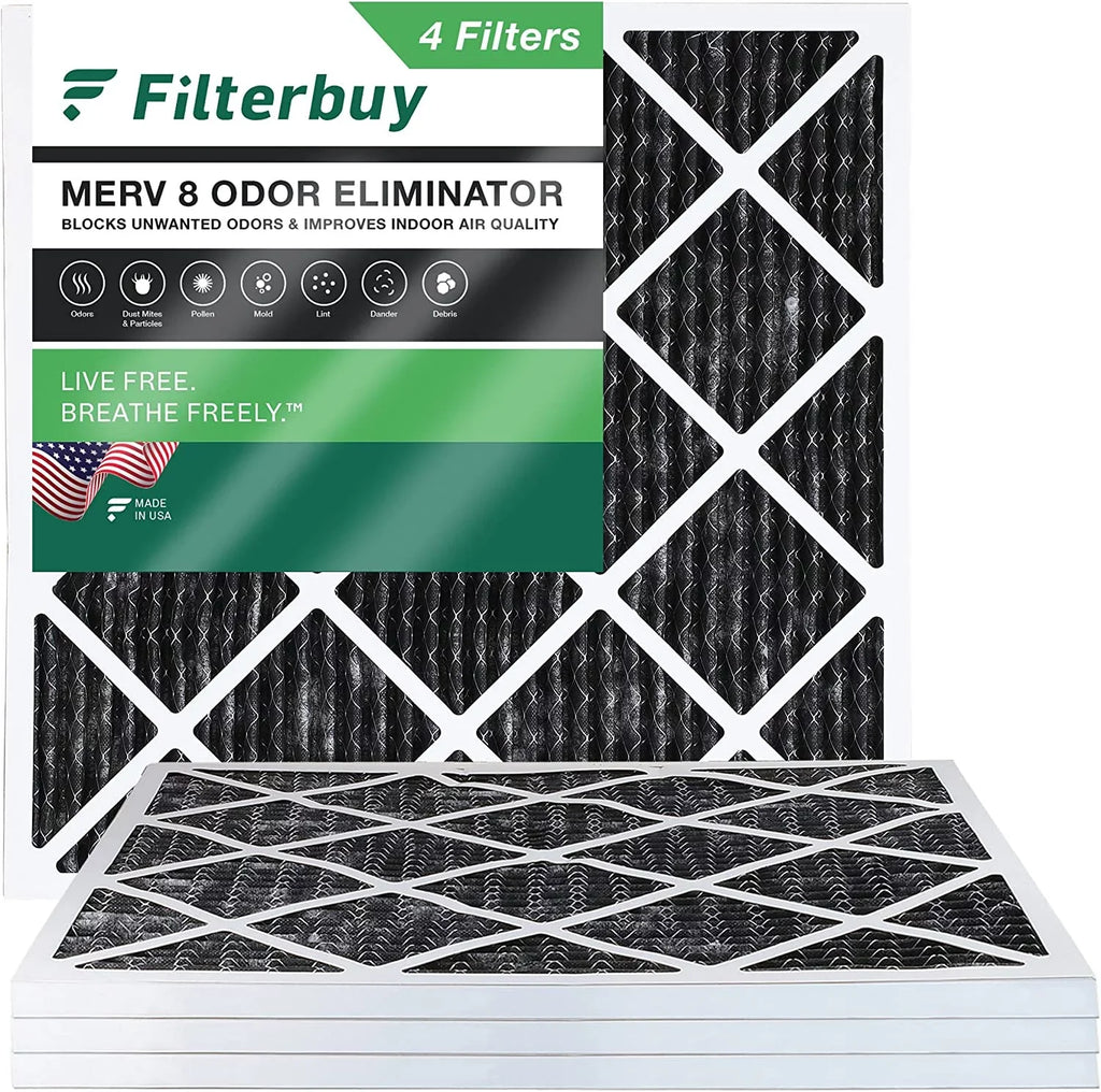 MERV Furnace HVAC Air (4-Pack) AC Pleated Odor 12x12x1 Carbon Filters Eliminator 8 Filterbuy Activated with