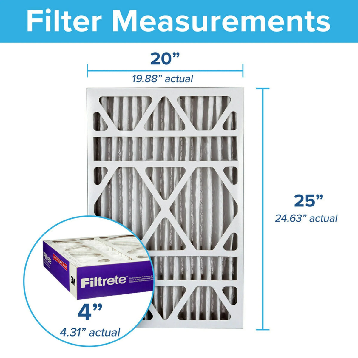 Filters Filter, 12, Filtrete Reduction, 1550 20x25x4 MPR MERV Allergen 2 Ultra Air