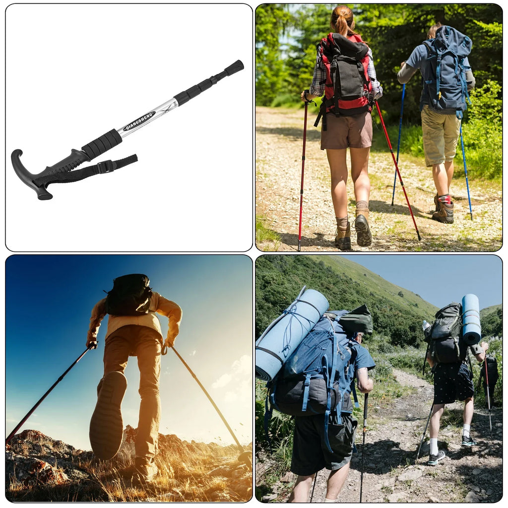 T Uxcell Telescopic Hiking Trekking Silver Pole Collapsible Inch Poles 43 Handle,
