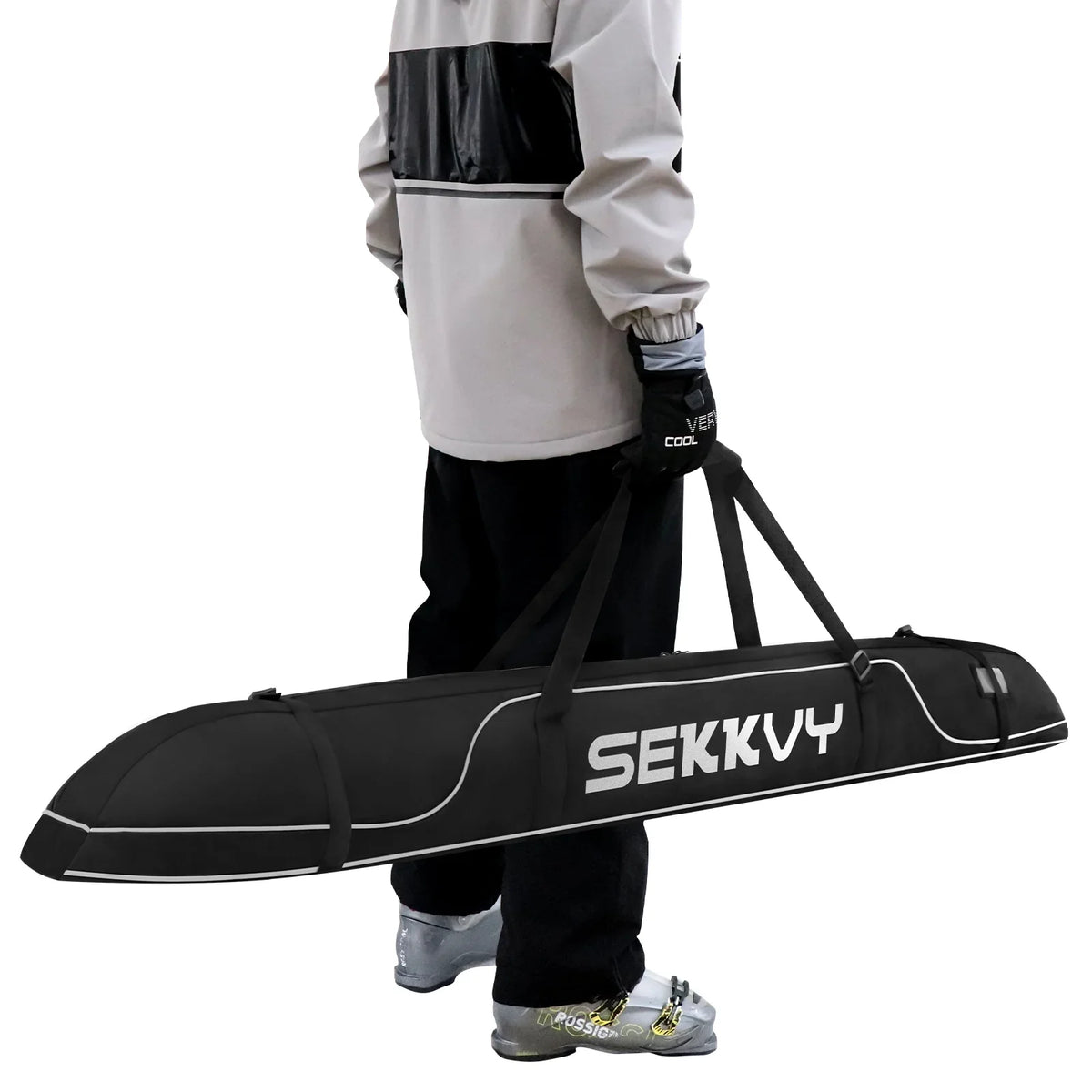 Cloth Bag and Bag Oxford Ski, Adjustable Travel Snowboard for Strap Camping Bag Outdoor 170CM/67IN Single Ski Waterproof Shoulder Travel 600D Transport, Ski black