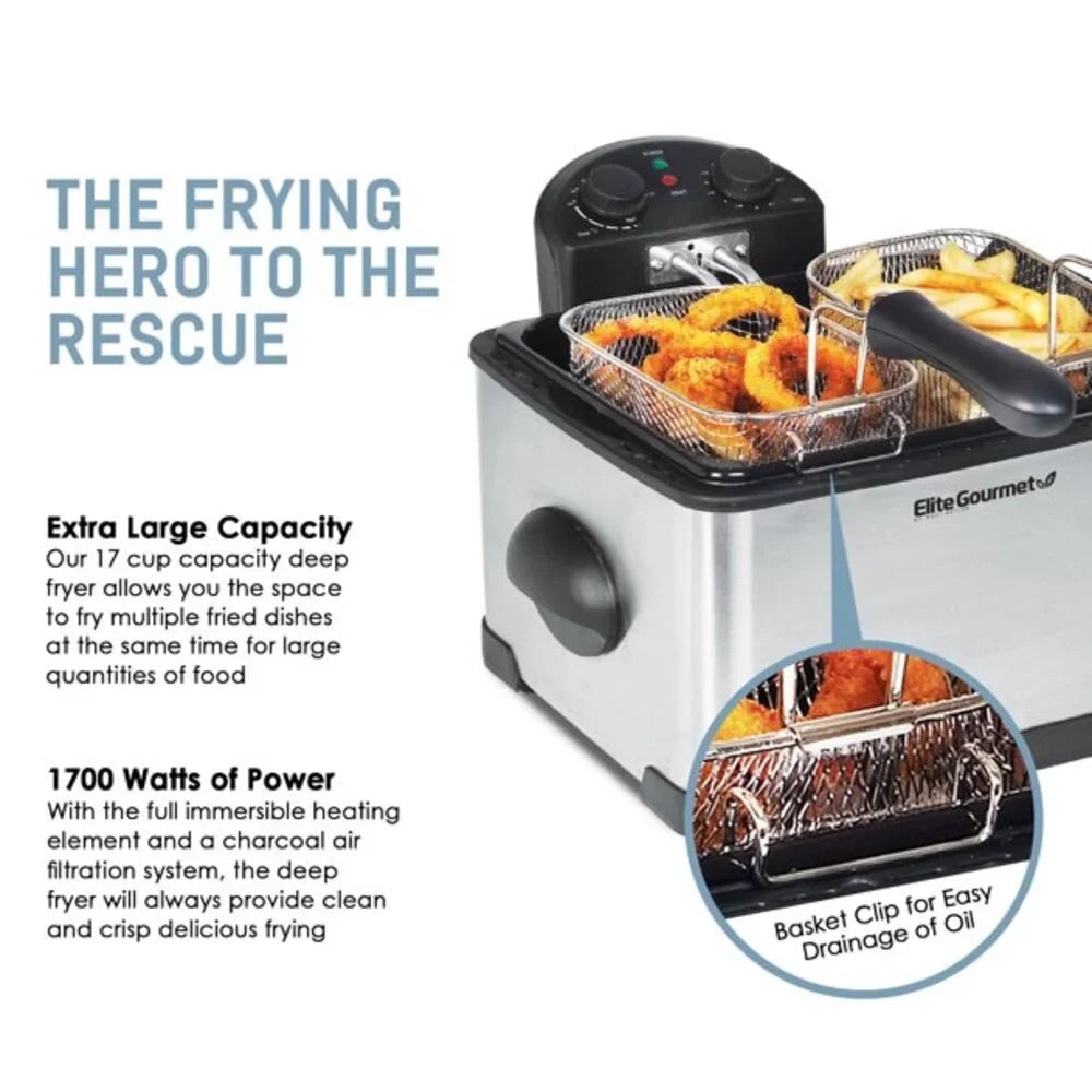 3 baskets EDF-401T with Platinum Elite 4Qt. Deep Dual Fryer