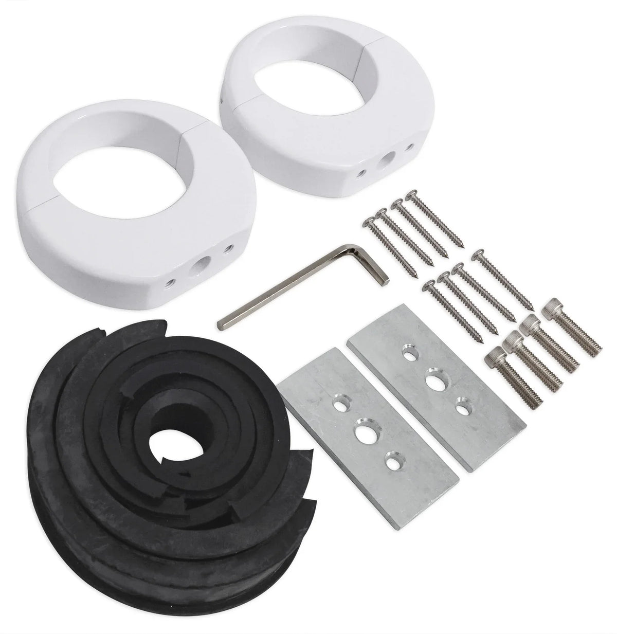 White 2) Pods MAC525W Rockville Swivel Aluminum Speaker Mount 360° Surface 5.25"