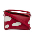 Satchel Red Puzzle LOEWE Mushroom Leather (Good) Unisex Edge Pre-Owned Authenticated Calf Small