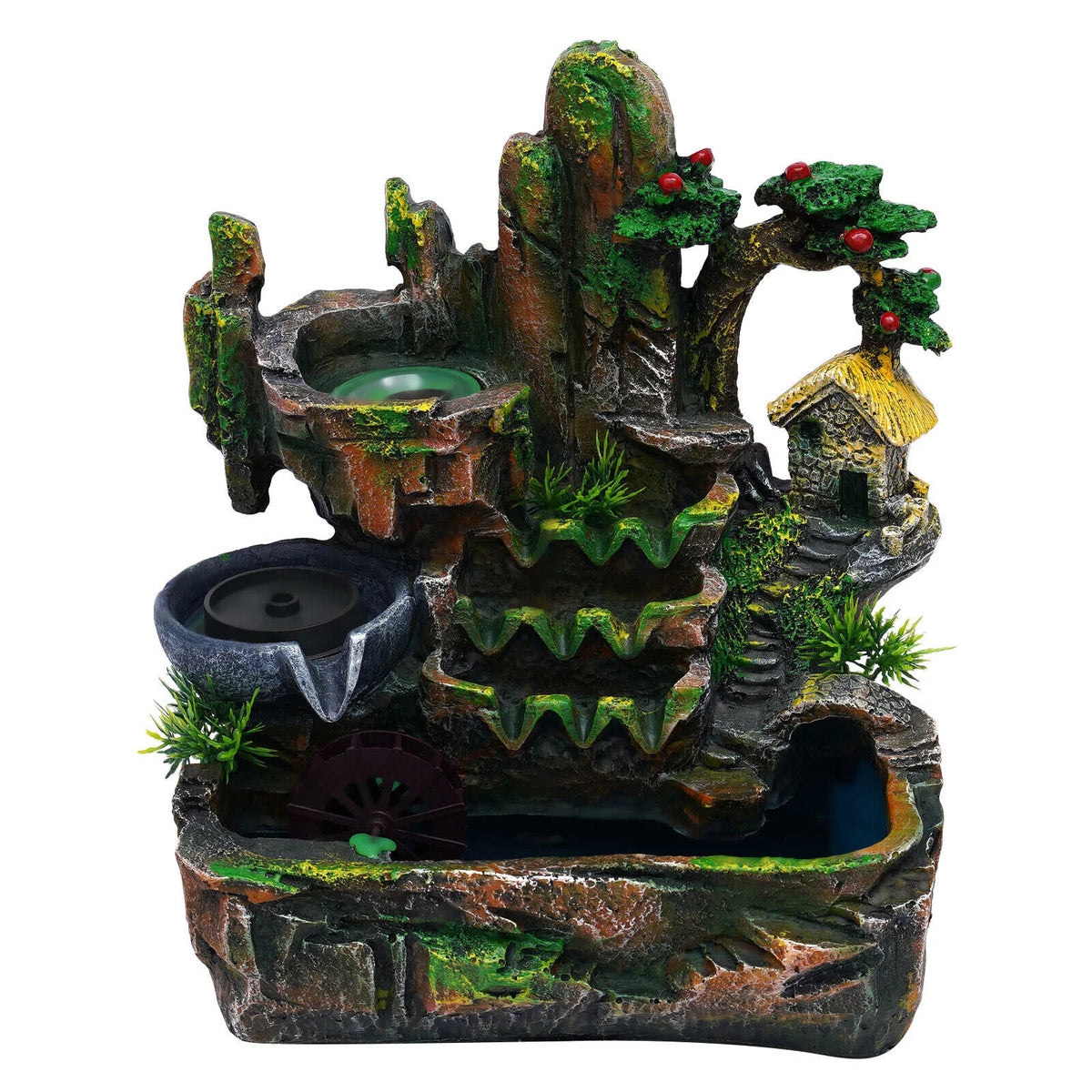 Decoration Light With Atomizer ZhdnBhnos Tabletop Fountain Office Home Led Fengshui Waterfall Indoor Rockery &