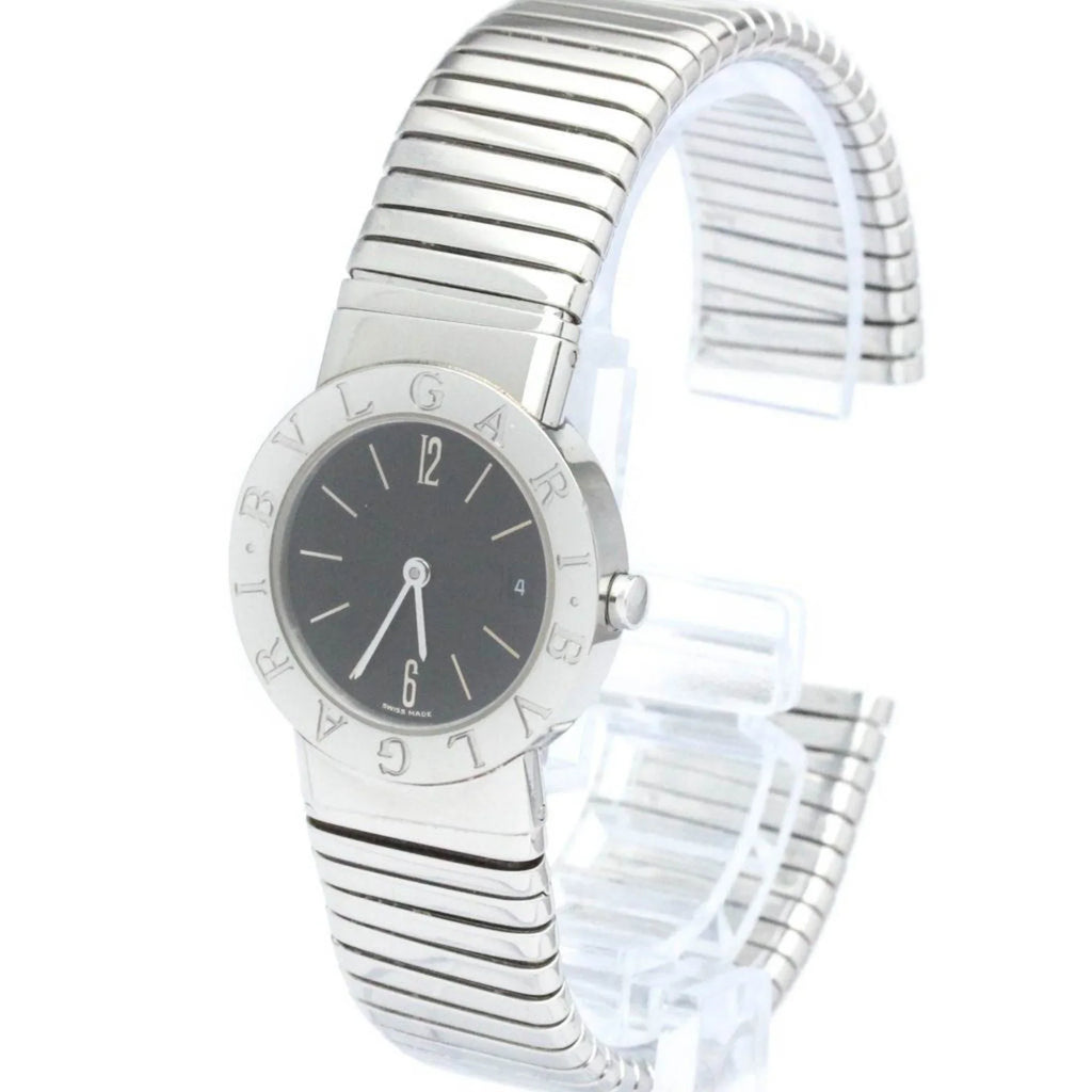 Pre-Owned Steel Stainless Tubogas Ladies Polished Quartz (Good) BVLGARI Watch BF563995 2TS BB26