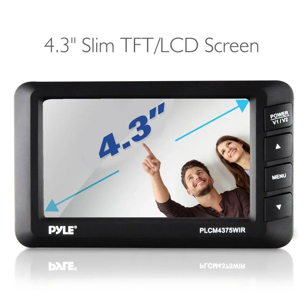 Display Rear Wireless Vehicle with Screen - Camera PYLE Monitor Kit Parking/Reverse 4.3’’ & - Backup PLCM4378WIR.5 View System