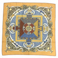 New) Kare90 ANIMAUX Hermes Pre-Owned Animals Muffler (Like 100% of the Sun Cream Scarf Silk SOLAIRES Yellow HERMES