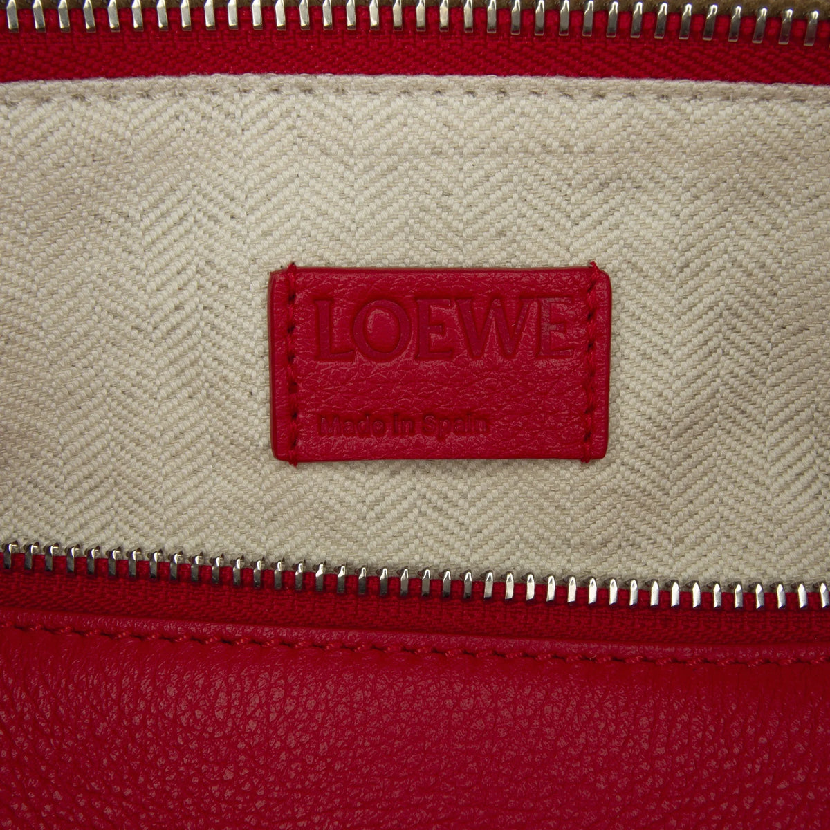 Satchel Red Puzzle LOEWE Mushroom Leather (Good) Unisex Edge Pre-Owned Authenticated Calf Small