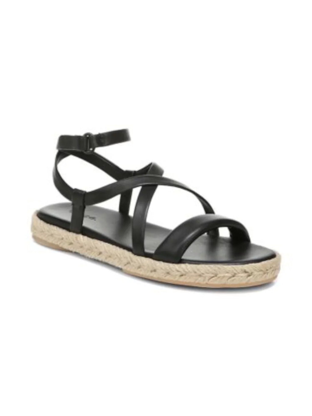 Black Espadrille 9 Shoes M Toe Round Adjustable Ankle VINCE. Smith Strap Womens Strappy
