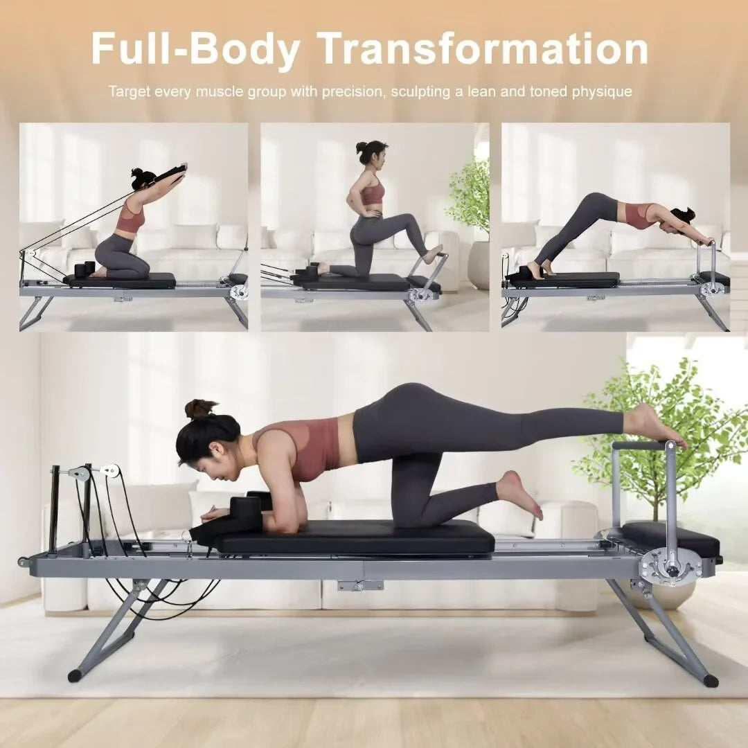Workout Capacity Spring Gym，Beginners，Up Reformer Weight lbs Docred Machine with Pilates Foldable Reformer,Quiet Pilates to 300 Home for