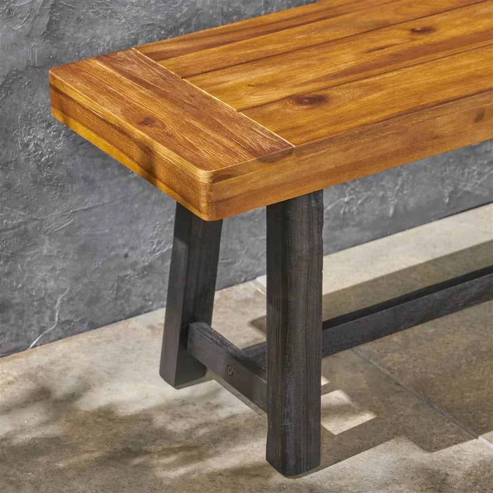 and in Black Sandblast Outdoor Bench Teak Raphael