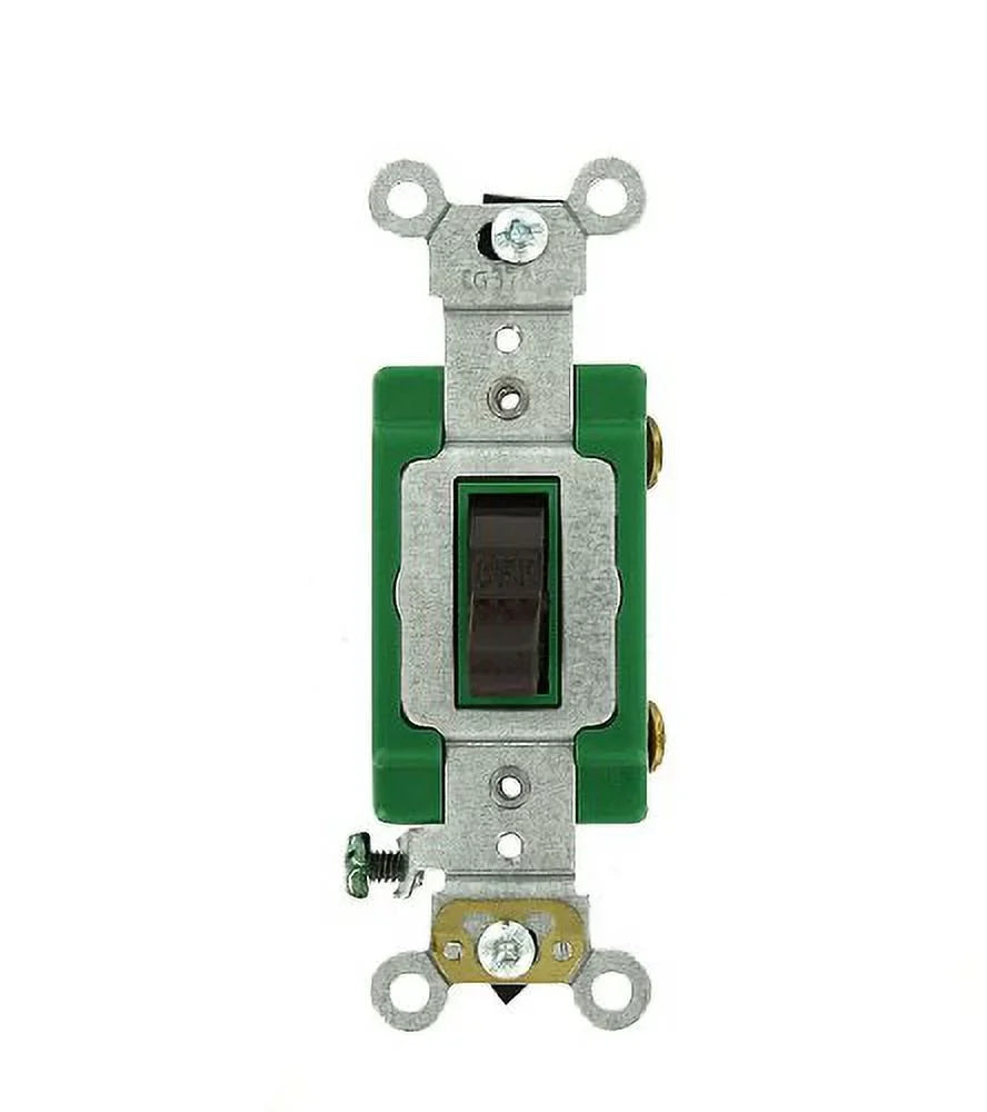 Grade Light Single Brown Toggle Switch Industrial Pole 30A Leviton 3031-2
