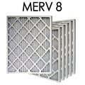 6PK Pleated Size MERV | Filter Air 8 24x24x1 - Actual 23.375x23.375x.75