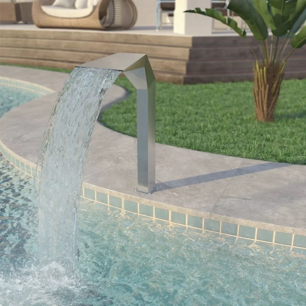 Silver Pool Steel Patio (19.7"x11.8"x35.4 Fountain Stainless Swimming CL-US_43709USCLDL" Pool Waterfall Fountain Dcenta Garden