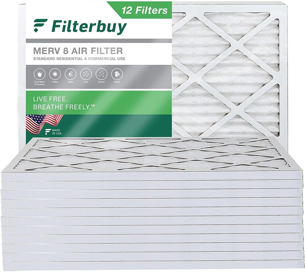 8 Filters Pleated Furnace AC MERV 18x20x1 Air HVAC (12-Pack) Filterbuy