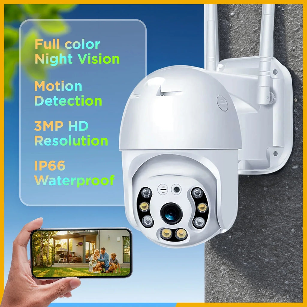 Security Hd System, WiFi Camera Camera Alarm Vision, for Ultra Outdoor 2k Home with 360 Night Security 3mp Waterproof Camera, With