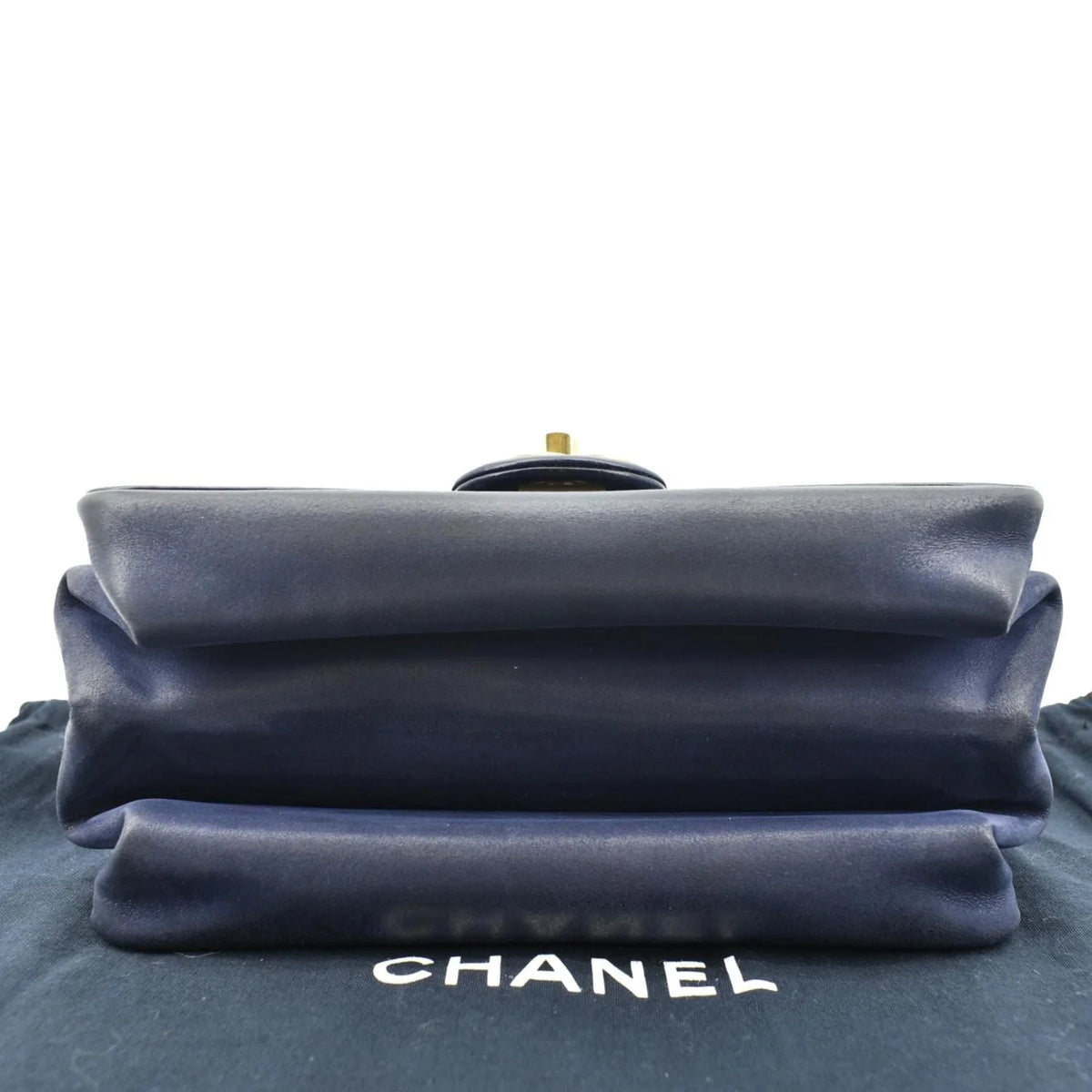 Chain CHANEL Bag Flap Handle Shoulder Blue Pre-Owned CC Leather Quilted