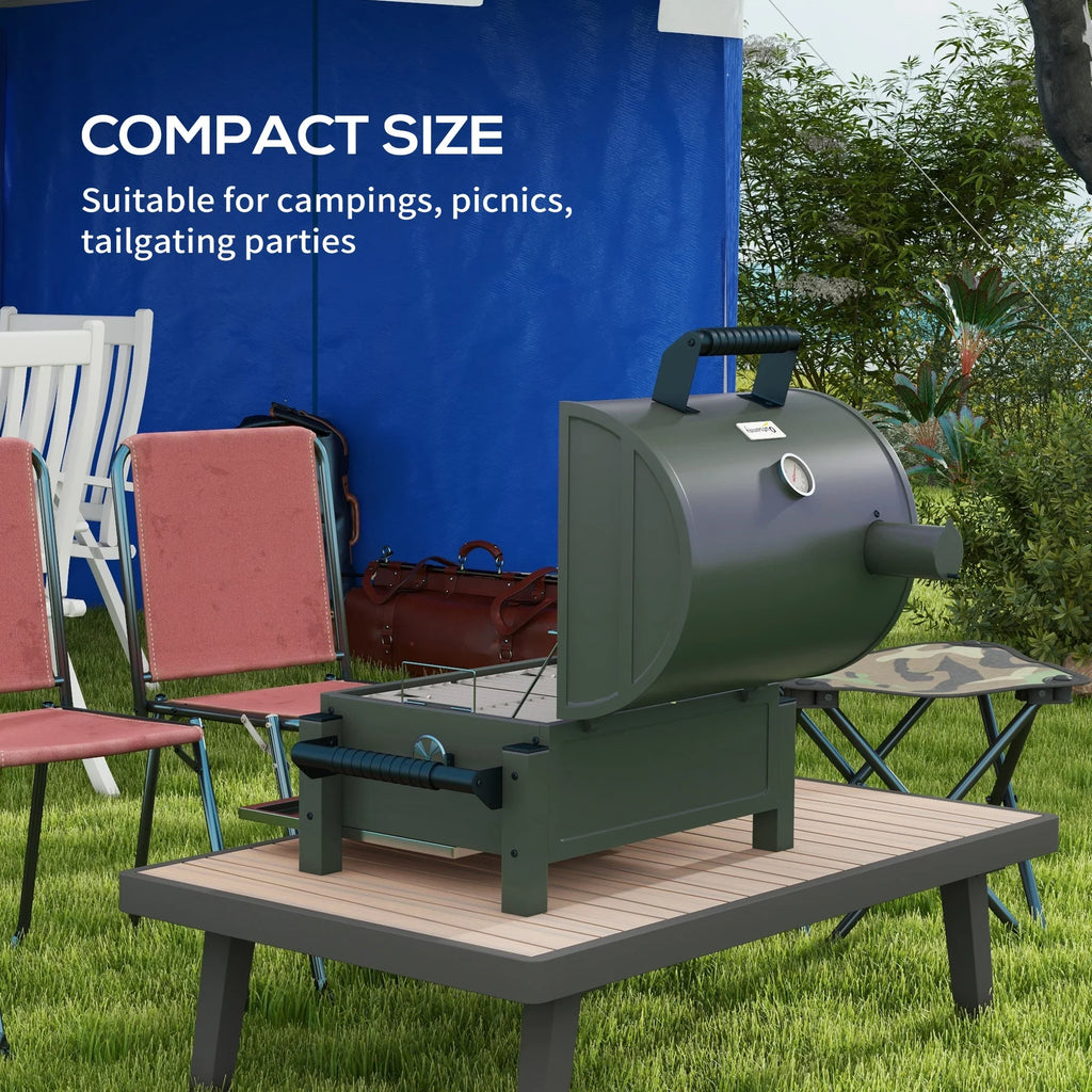 Barbecue, Tabletop Charcoal Green Outsunny Grill Lid, with BBQ Small