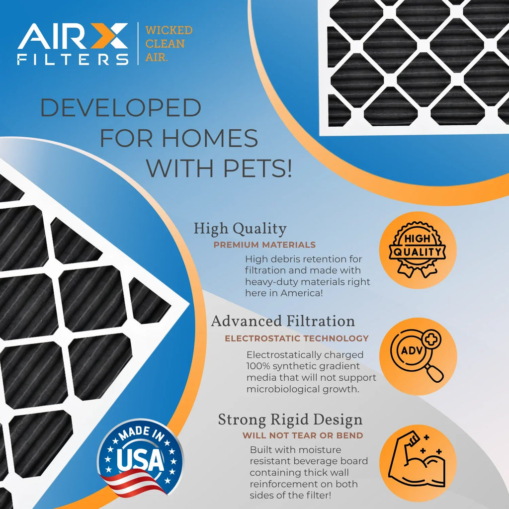 by MERV Premium Carbon FPR Filters Odor 6 USA & Filter AC Pack MPR AIRX 700 Filter Air Made WICKED 16x24x2 8 Eliminator Comparable HVAC CLEAN AIR. 5 Furnace 16x24x2 to FILTERS
