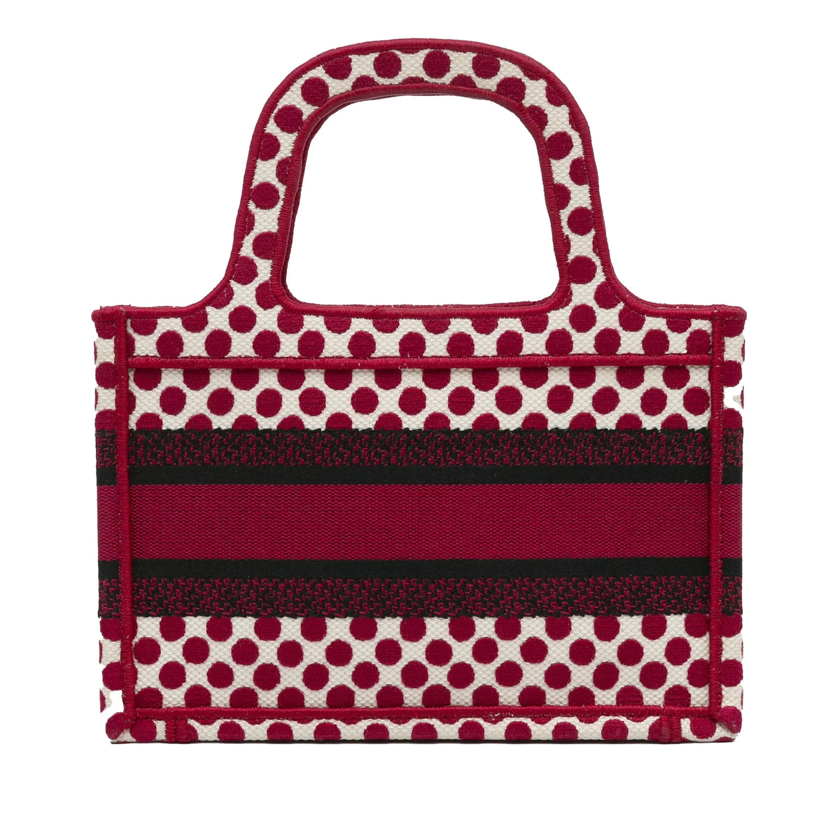 Fabric Tote Dioramour Pre-Owned Bag Red Dior Unisex Canvas Authenticated (Good) Tote Mini Book