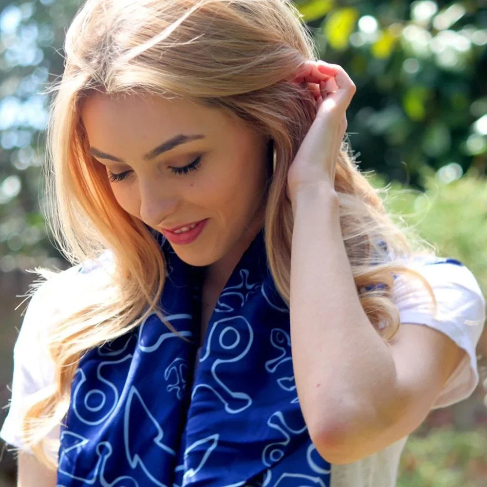 34, Anchor Navy 34 SummerTies x - Scarf Silk, Pinwheel