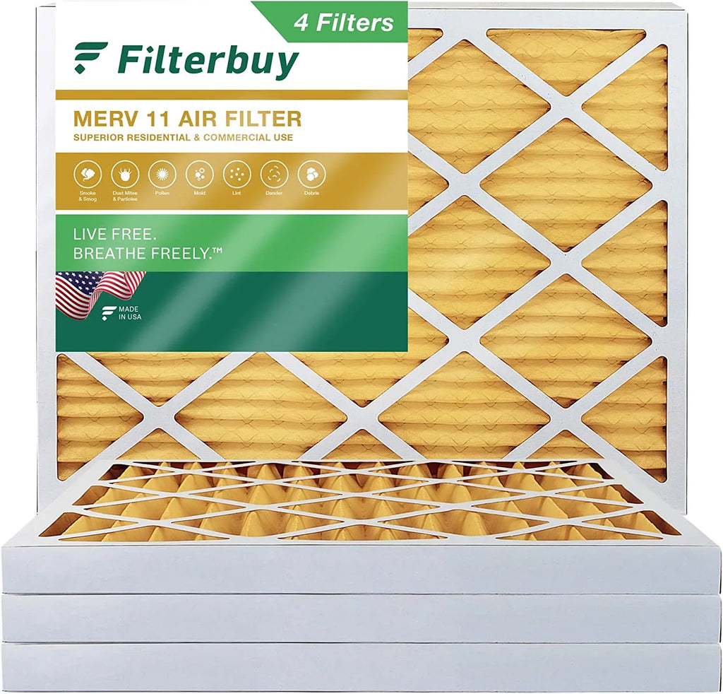 Air Filters Filterbuy 11 Pleated HVAC MERV 16x18x2 Furnace (4-Pack) AC