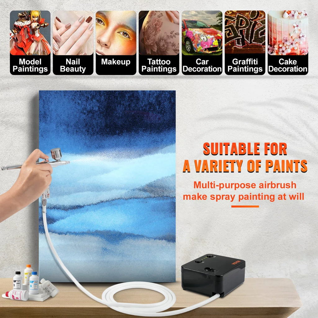 w/ Art Tattoo Makeup Cookie Airbrush Set Dual-action Airbrush System Portable with Feed Airbrushes, Kit Airbrushing Compressor, Nail SKYSHALO Multi-purpose Kit, Gravity