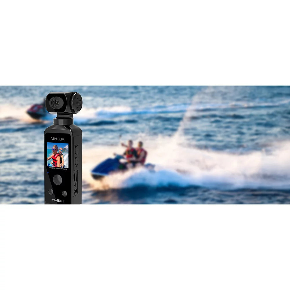 Housing Pocket 4K Minolta (Black) MN4KP1 HD Camcorder Waterproof & w/WiFi Ultra