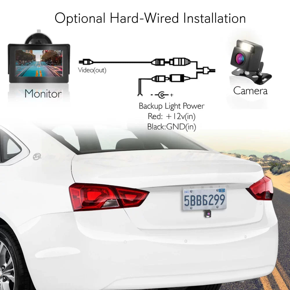 Camera Monitor Car Parking Wireless Reverse Waterproof Pyle Rear View Safety/Vehicle System Backup