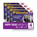 MERV 14x14x1 Allergen 4 Filter, Filtrete Reduction, Air 1500 Advanced MPR Filters 12,